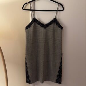 Zara black mini dress with lace details